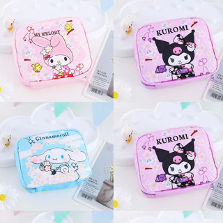 Sanrio ซานริโอ้ กระเป๋าเครื่องสำอาง คุโรมิ น่ารัก ถุงเก็บสายดาต้า กระเป๋าซิป 969-1