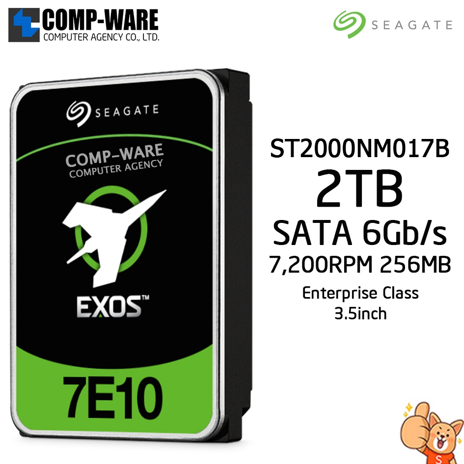 Seagate Exos 7E10 2TB 7200RPM 256MB SATA 6Gb/s 512E/4kn NO ENCRYPTION 3.5" Enterprise Class Internal Drive ST2000NM017B