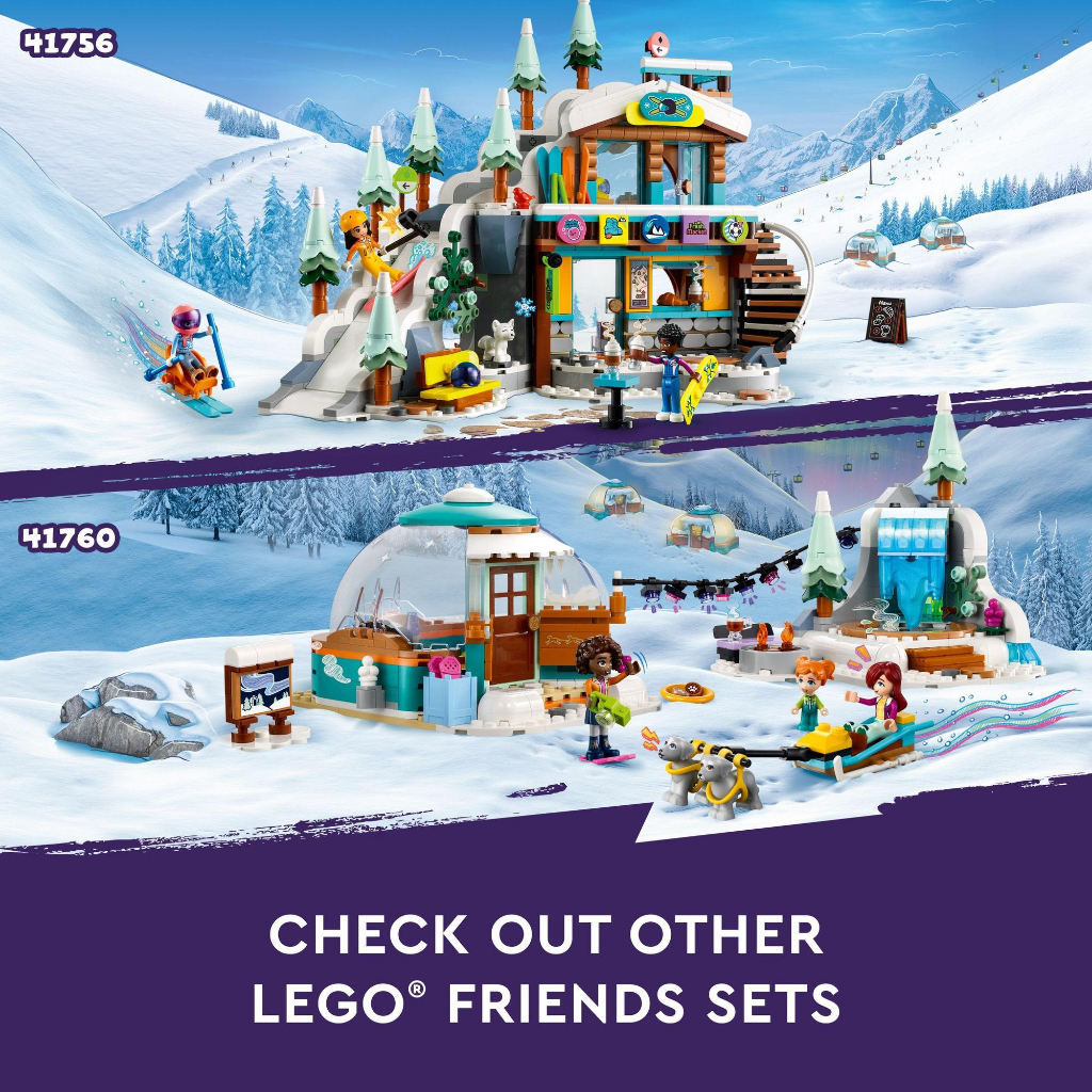 LEGO Friends 41756 Holiday Ski Slope and Café Building Toy Set (980 ...