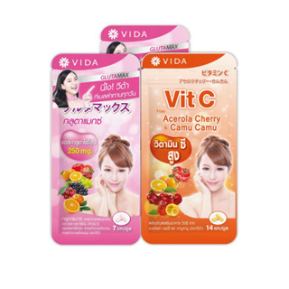 [2nd Set Mini] Glutamax 7 Capsules 2 Sac. x Vit C From Acerola Cherry And CamuCamu 14 Capsules 1 Sac.