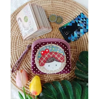 [พร้อมส่ง] 💥 กระเป๋าสตางค์ Handmade แต่งแอพการ์ตูนน่ารัก 2 ช่องใช้งานมีสายคล้องนิ้ว ใส่แบงค์พันพับครึ่ง ใส่บัตรใส่เหรียญ