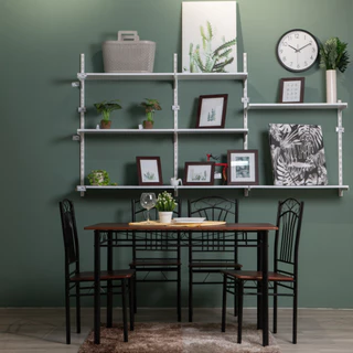Decos ชุดโต๊ะอาหารเมลามีน 4 ที่นั่ง รุ่นโคล่า 022 สีโอ้ค (สินค้าไม่รวมประกอบ) |ZWF|