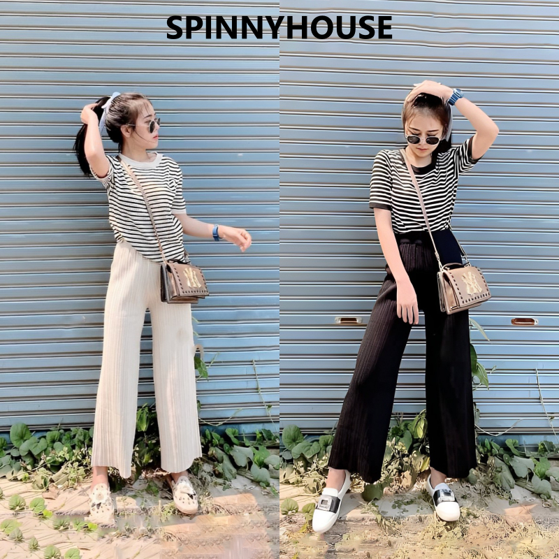 PRP x SPNชุดเซ็ต ไหมพรมลายริ้ว  พรมทอแน่นๆ งานปังฮิตสุด ได้ทั้งเสื้อทั้งกางเกงเลยจ้า #✅รุ่น เซตริ้ว ริ้ว 88 I203A