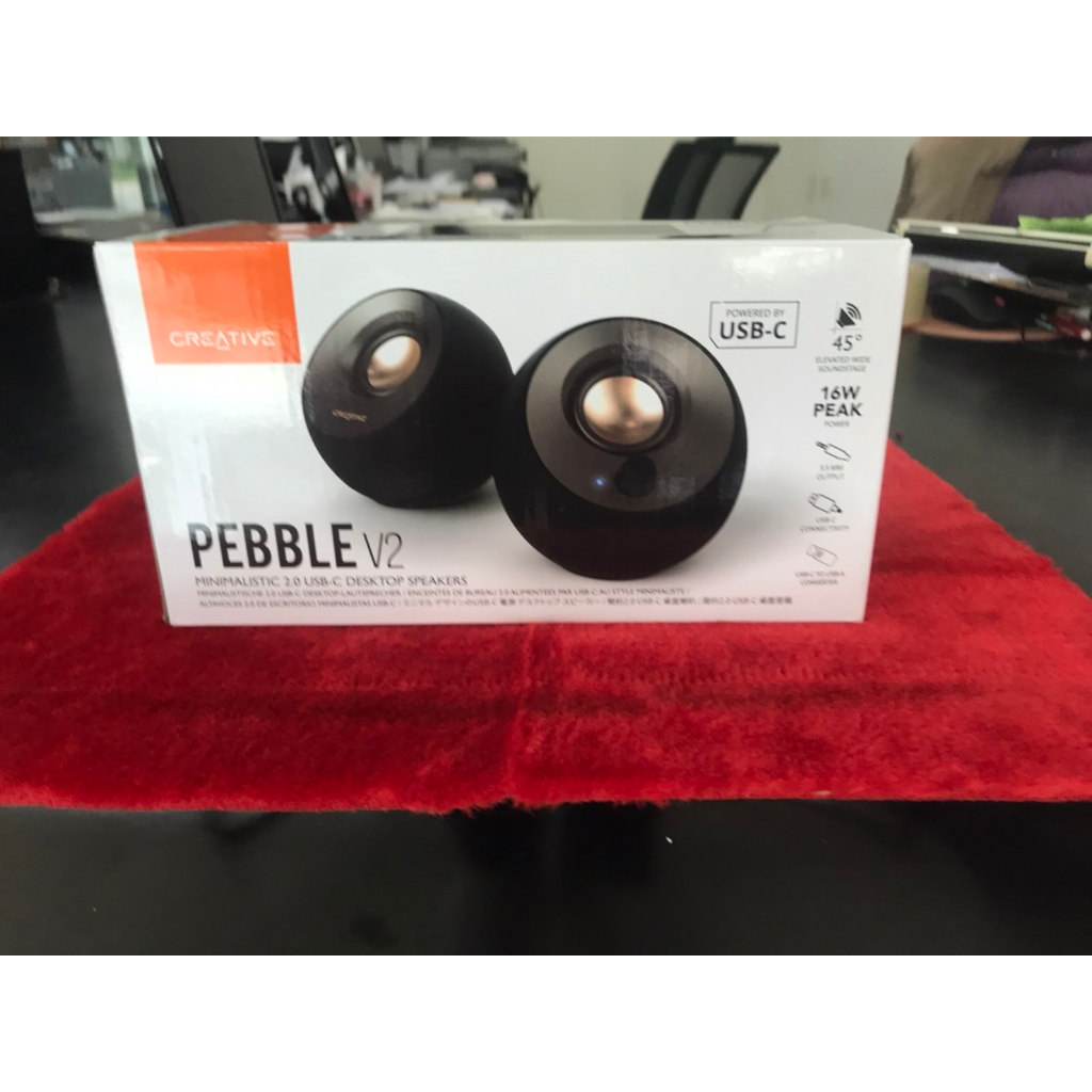 SPEAKER (ลำโพง) CREATIVE PEBBLE V2 USB TYPE-C (BLACK)