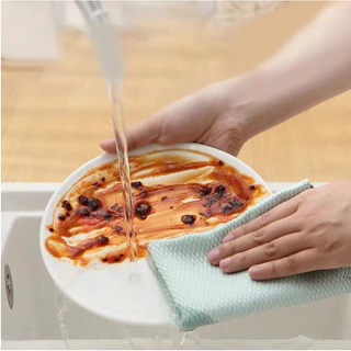 【ขนาด 25x25 ซม.】ผ้าอเนกประสงค์ ผ้าเช็ดกระจก แก้วต่างๆ ผืนเล็ก ใข้ทำความสะอาดคละสี