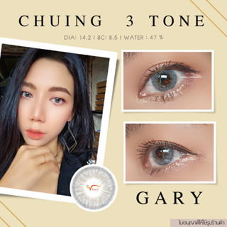 คอนแทคเลนส์  CHUING 3 TONE : Gary คละยี่ห้อ ✨ ยี่ห้อ ; Color Gary ( ค่าสายตา 50 - 700 )