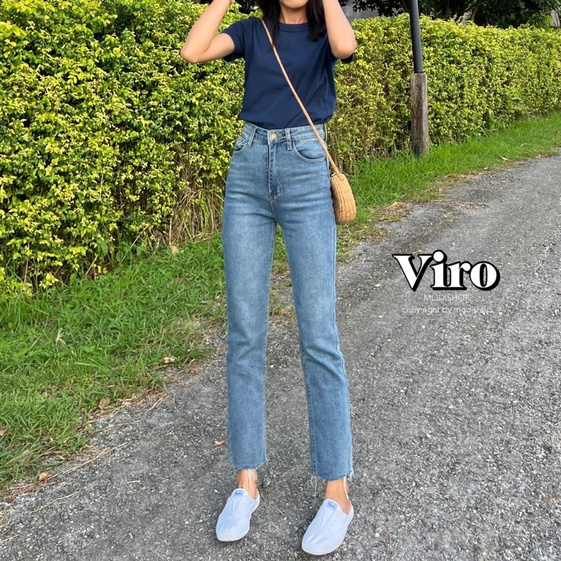 (จัดส่งภายใน 1-2 วัน)กางเกงยีนส์ขายาว Viro jeans by modishop