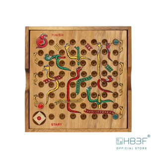 เกมส์ไม้บันไดงู Snakes &amp; Ladders  ของเล่นไม้ ปริศนาเกมส์ไม้ เสริมทักษะ เสริมพัฒนาการ Wooden Puzzle Brain Teaser Game