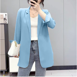 New Color✨B05 อกใหญ่สุด 60 นิ้ว++ เสื้อคลุมเบลเซอร์สาวอวบ ทรงสูทไม่มีซับใน ผ้าหนาอย่างดีไม่ต้องรีด
