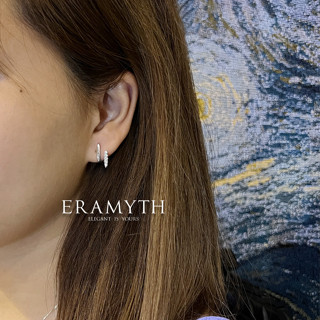 Eramyth Jewelry : ต่างหู ปักก้าน เงินแท้ 92.5 ดีไซน์ เรียบหรู ฝังเพชรสวิส CZ รหัส SH-0230 (พร้อมส่ง)