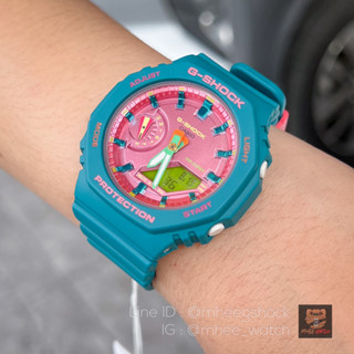 G-Shock Lady รุ่น GMA-S2100BS ฟ้าเทอคว้อยท์ หน้าปัดชมพู ของแท้ ประกันศูนย์