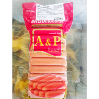 แฟรงค์ซอสเซส ขนาด 500 กรัม 20 ชิ้น ไส้กรอกรมควันหมูผสมไก่ ตรา A&P / แพ็คเจลเย็นทุกออเดอร์ 🧊