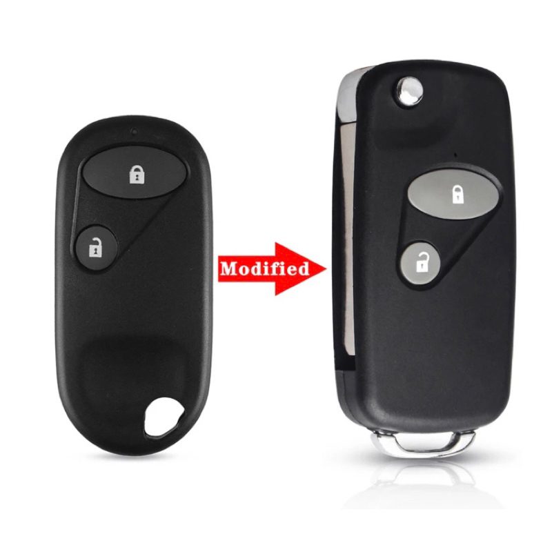 กุญแจพับ Honda Jazz GD , City zx ,  civic es   2 ปุ่ม  พร้อมโลโก้ ***ส่งฟรี ***