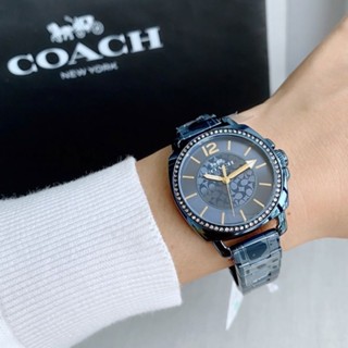 💙💙นาฬิกาผู้หญิง ตัวเรือนสีน้ำเงิน หน้าปัดขนาด 34MM ⌚⌚New COACH BOYFRIEND WOMENS WATCH