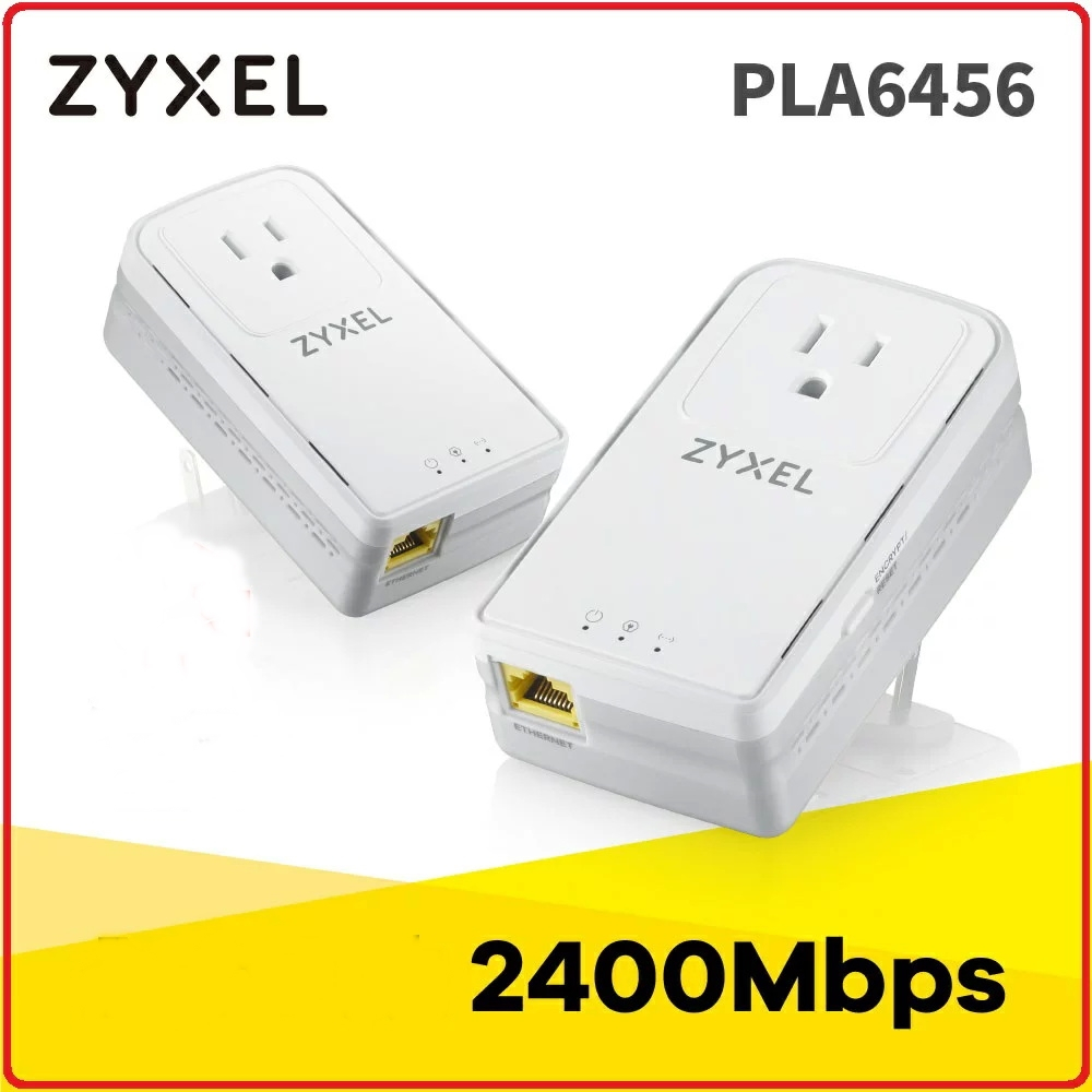 เพาเวอร์ไลน์ ZYXEL (PLA6456) Powerline เทคโนโลยี G.hn 2400 Mbps wave 2 Gigabit Ethernet Adapter (PLA6456_P2)