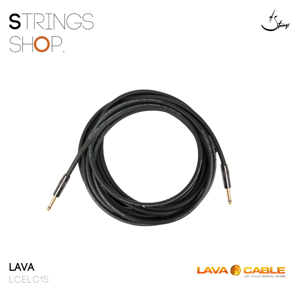 สายเคเบิ้ล Lava 15' Lava Clear Connect II R/A to 1/4 G&amp;H Solder-Free Pure Plugs (LCELC15)
