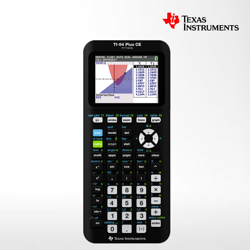 TI-84 PLUS CE สีดำ ใช้ TI-84 Plus CE Python แทน เครื่องคำนวณเชิงกราฟชั้นสูง Texas Instruments ของแท้ ของใหม่ ประกันศูนย์