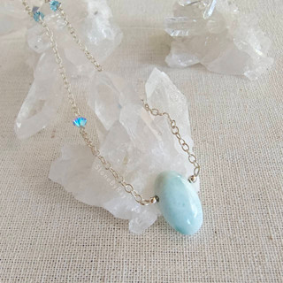 สร้อยคอเงินจี้หินลาริมาร์ Larimar