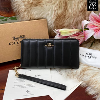 (แท้ 💯%‼ from Factory) C4454 Long Zip Around Wallet With Quilting