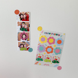 amuse stuff-frame flower sticker สติ้กเกอร์pvcใส