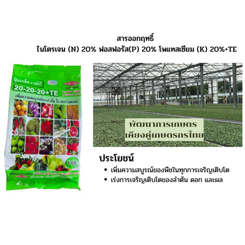 ปุ๋ยเกล็ด 21-21-21+TE ขนาด 1 กิโล