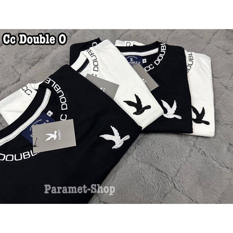 เสื้อยืดคอกลม ปักอก สกรีนคอ ผ้าคอตตอน มี2สี SML XL 2XL