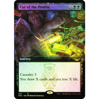 [MTG] Cut of the Profits (Extended Art) (SNC) [BLACK] [RARE] [FOIL] [ENG] (การ์ดเมจิค / Magic the Gathering)