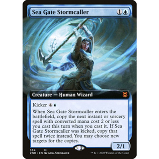 [MTG] Sea Gate Stormcaller (Extended Art) (ZNR) [BLUE] [RARE] [NORMAL] [ENG] (การ์ดเมจิค / Magic the Gathering)