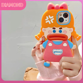 💲คูปองเคลม💲เคสไอโ case for iphone 11 12 สาวโกรธ เคส 14 13 12 11 pro max วัสดุซิลิโคนทนทาน ป้องกันการตก