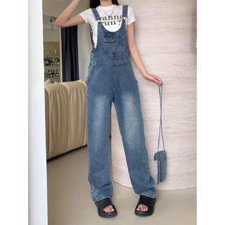 Manyjeans Overalls เอี๊ยมกางเกงยีนส์ขายาว (แถมกระเป๋าสะพายข้าง)(สินค้าพร้อมส่งในไทย)