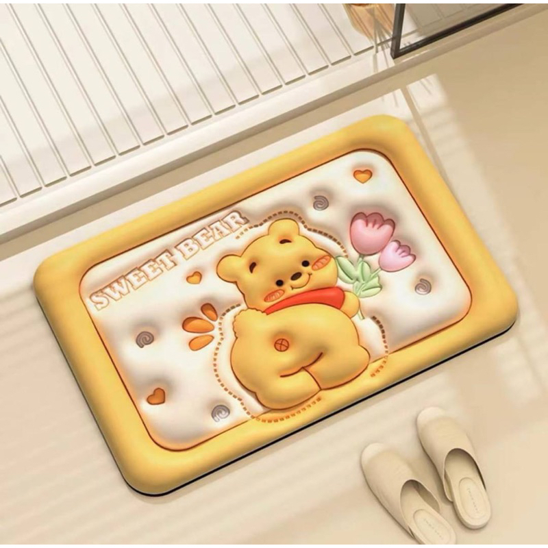 พร้อมส่ง พรม พรมเช็ดเท้า3D พรมลายการ์ตูน ขนาด 40x60ซม. นุ่ม สบาย ดูดซับน้ำได้ด