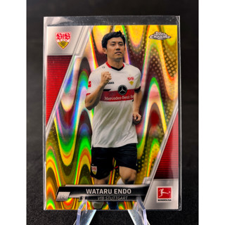 การ์ดบอล Topps Bundesliga Chrome 2021-2022 Gold Ray Wave Parallel Wataru Endo #89