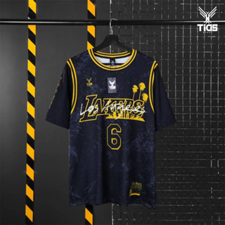 เสื้อ Basketball แขนสั้นลาย Lakers เบอร์ 6