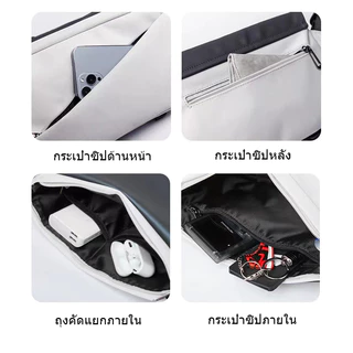 กระเป๋าสะพายข้างแฟชั่นผู้ชาย ผ้าไนลอนกันน้ำความจุขนาดใหญ่ พร้อมส่งจากไทบ