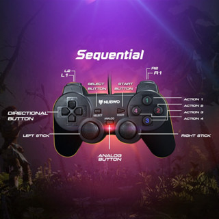 Nubwo NJ-43 Sequential Gaming Controller จอยสติ๊กสำหรับเล่นเกม ระบบสั่นสองชั้น (รับประกันสินค้า 1 ปี)