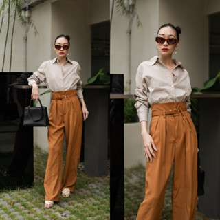 Set เสื้อเชิ้ตแขนยาวทรงรีแลกซ์ฟิต