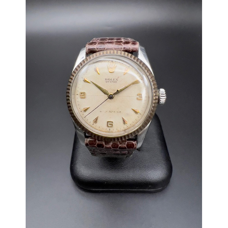นาฬิกาไขลานสวิสวินเทจ Rolex Oyster Circa 1950 Cal 710 Ref 6282 ขอบหยักทองคำ 14K