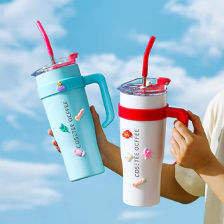 PANDA ของแท้ แก้วเก็บความเย็น 40ozสเตนเลส สองชั้นแก้วกาแฟ แก้วน้ําสุญญากาศ สเตนเลส สองชั้น แบบพกพา ฉนวนกันความร้อน