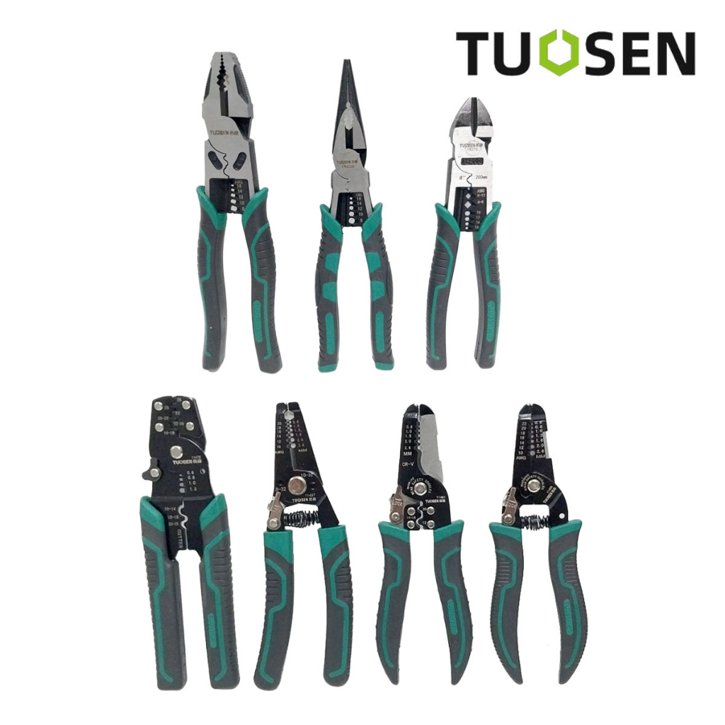 TUOSEN คีมปอกสายไฟ คีมตัดสายไฟ คีมตัดสังกะสี คีมอเนกประสงค์ ตัด ปอก ขัน ย้ำสายไฟ บีบ
