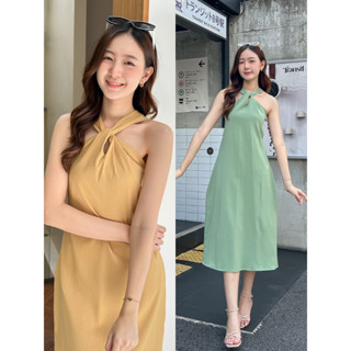 Sista Box Arika Midi Dress เดรสคอไขว้ เดรสยาวคลุมเข่า