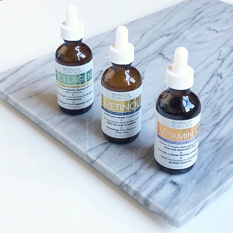 พร้อมส่ง ของแท้จากUSA Advanced Clinicals Retinol Serum, Plumping Collagen Serum, and Vitamin C