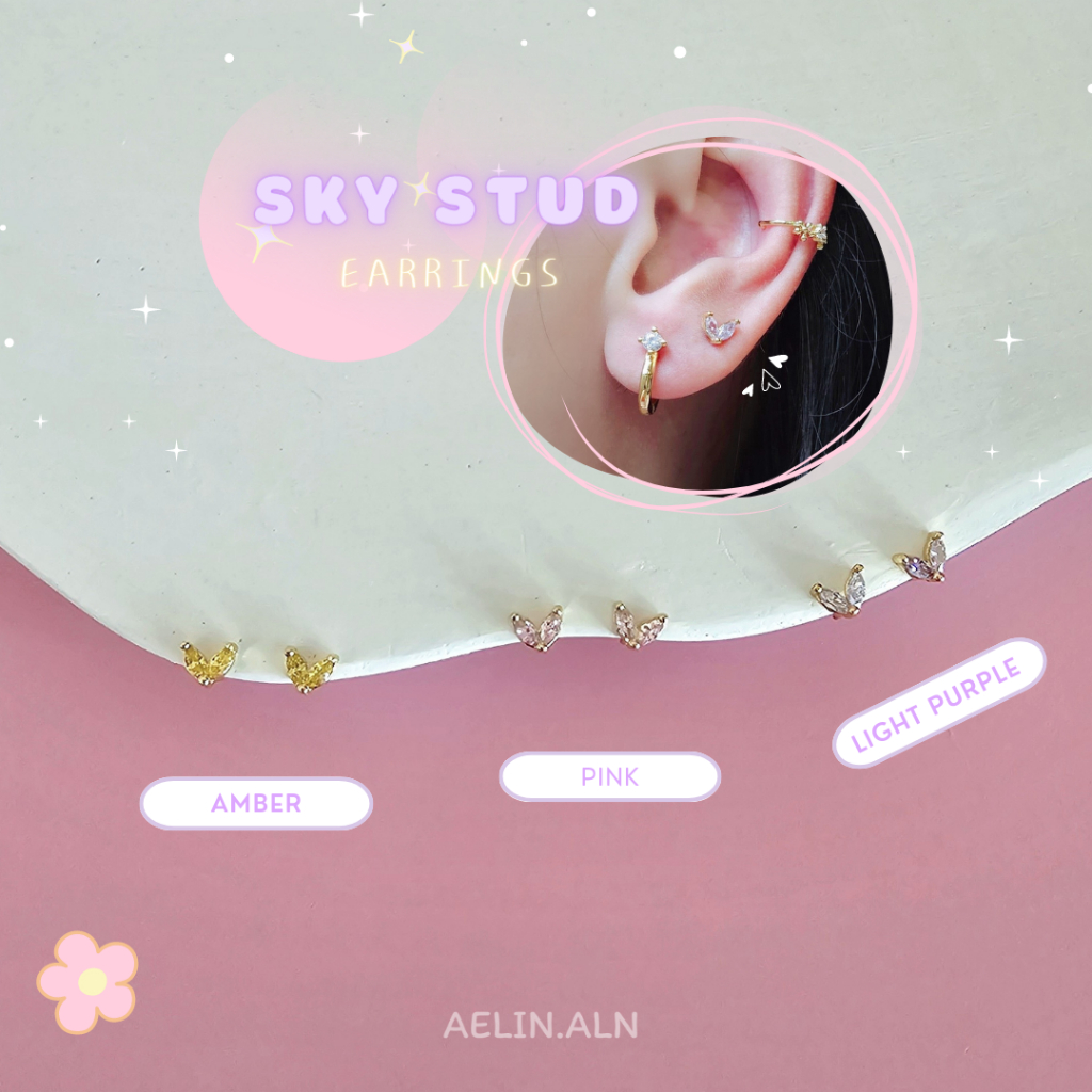 Sky stud earrings - Aelin.aln ต่างหู ตุ้มหู #SE3-46