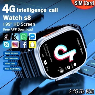 X8 ultra 4g smart watch,Android จอHD 49mm.เชื่อมต่อ wifi หรือใส่ซิม เล่นเฟส ไลน์ tiktok