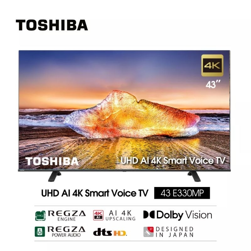 Toshiba TV 43E330MP ทีวี 43 นิ้ว 4K Ultra HD Wifi Smart TV HDR10 Voice Control