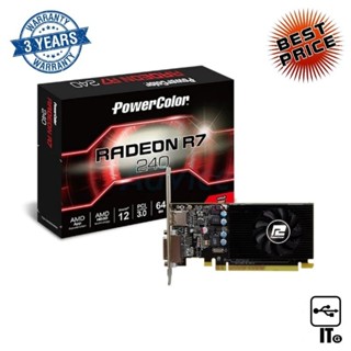 VGA POWER COLOR RADEON R7 240 - 2GB DDR5 [AXR7-240-2GBD5-HLEV2] ประกัน 3Y การ์ดจอ กราฟิกการ์ด