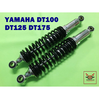 YAMAHA DT100 DT125 DT175 REAR SHOCK SET SPRING "BLACK" (L. 320 mm.)   // โช๊คหลัง สปริงสีดำ กระบอกชุบโครเมี่ยม