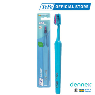 TePe Colour Soft แปรงสีฟันขนแปรงนุ่มสีฟ้า เทเป้ คัลเลอร์ ซอฟท์ 1 ชิ้น ด้ามคละสี by Dennex