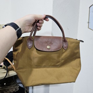 Longchamp sหูสั้นสีน้ำตาลแท้100%