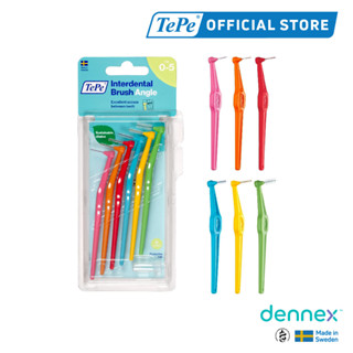 TePe Angle แปรงซอกฟัน ขนนุ่ม ด้ามยาว เทเป้ แองเกิ้ล แพ็ค 6 ชิ้น by Dennex