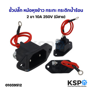 ขั้วปลั๊ก หม้อหุงข้าว กระทะ กระติกน้ำร้อน 2ขา 10A 250V ทั่วไป (มีสาย) อะไหล่เครื่องใช้ไฟฟ้า